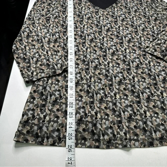 Croft & Barrow Womens Multi Color Pullover Blouse XL Black Tan 3/4 Sleeves Lined - Picture 9 of 11